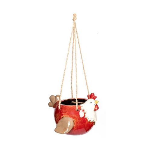Hanging Planter 22cm Chicken Flying Pot Garden Home Decor - Assorted