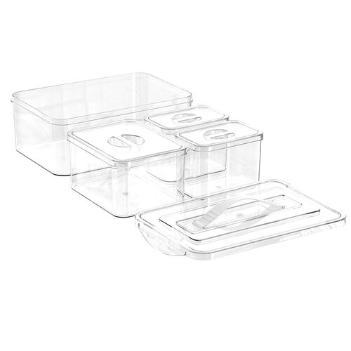 4pc Boxsweden Crystal Storage Container Set
