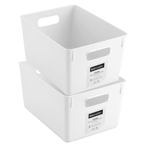 2PK Boxsweden Crystal Encore 28x20cm Container Large White