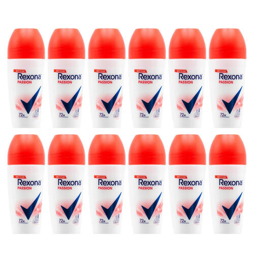 12PK Rexona Women Roll On Antiperspirant Deodorant Passion 72H Protection 45ml