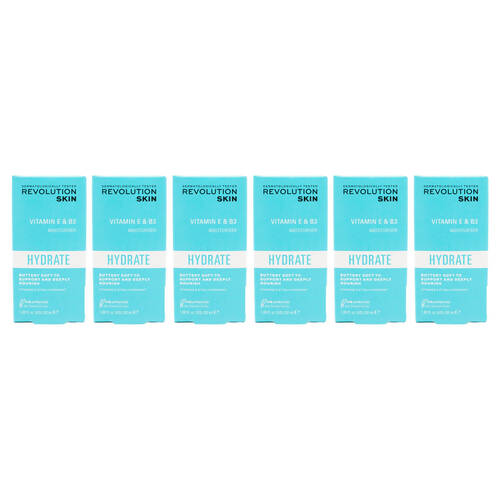 6PK Revolution Skin Vitamin E & B3 Hydrate Moisturiser 50ml Facial Cream