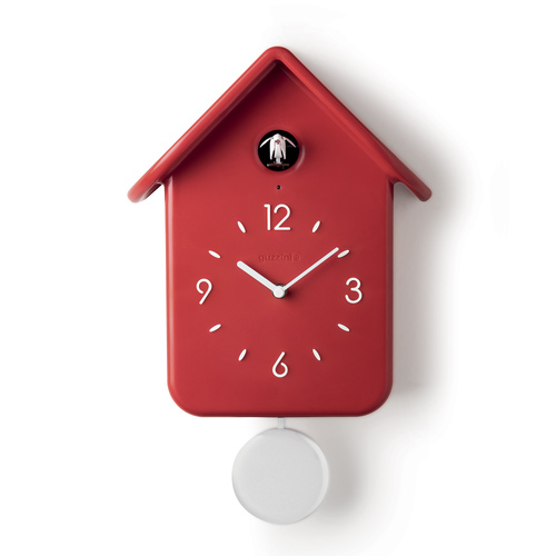 Guzzini Home Qq Cuckoo 39cm Wall Clock w/ Pendulum - Red