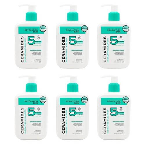 6PK Revolution Skin Ceramides Hydrating Cleanser Moisturising Care 236ml