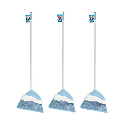 3PK Zilch Angled Soft Bristles Corner Broom Assorted Colours