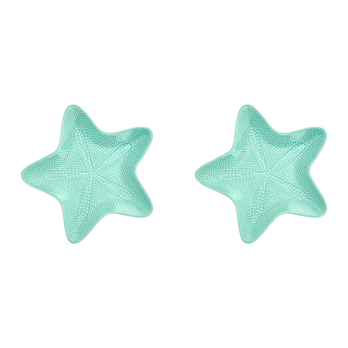 2PK Annabel Trends Ceramic Starfish Dish 22cm Large - Aqua
