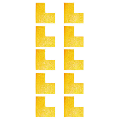 10PK Durable 10cm Marking Sign Shape L Sticker - Yellow
