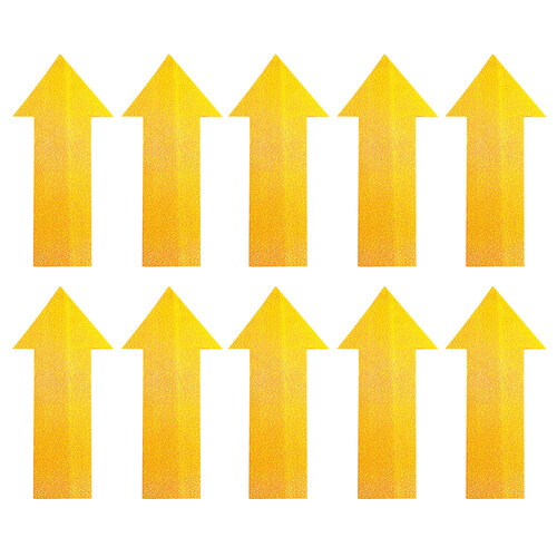 10PK Durable 20cm Marking Sign Shape Arrow - Yellow