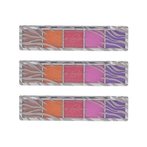 3PK Revolution 1.1g Eye Shadow Palette Smokey Zebra Beauty Makeup Cosmetic