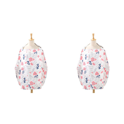 2PK The Peanutshell 92cm Cotton Nursing Feeding Cover Floral