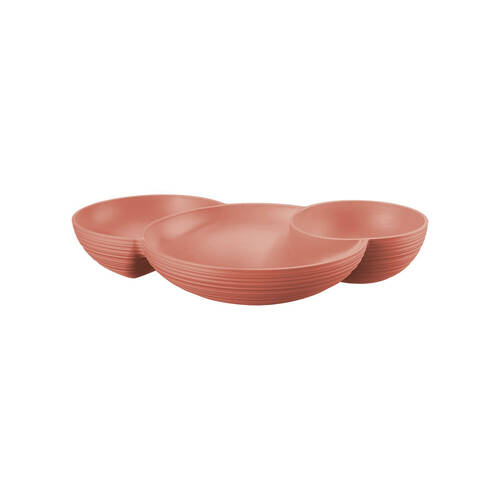 Guzzini Earth Tierra Hors D'Oeuvres 3-Section Serving Bowl Terracotta