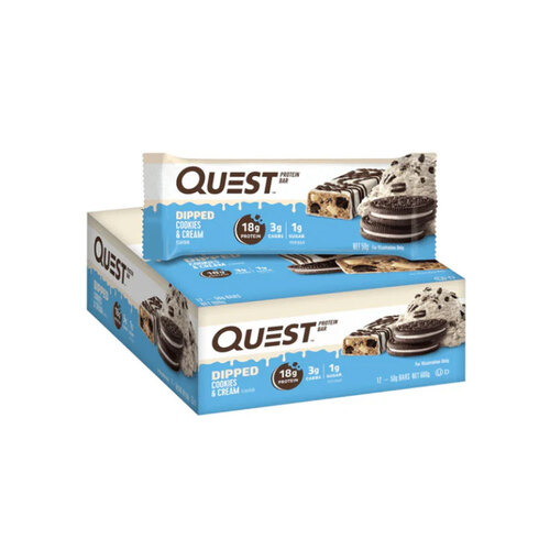 12pc Quest 50g Protein Bar Dipped Cookies and Cream