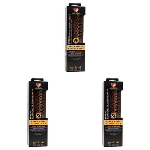 3PK Lady Jayne Salon Pro Styling Brush Beach Waves & Loose Curls 48mm