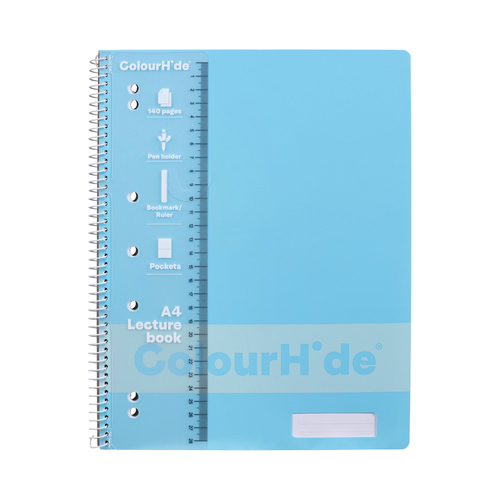 Colourhide Lecture Book w/ Ruler A4 140-Pages Sky Blue