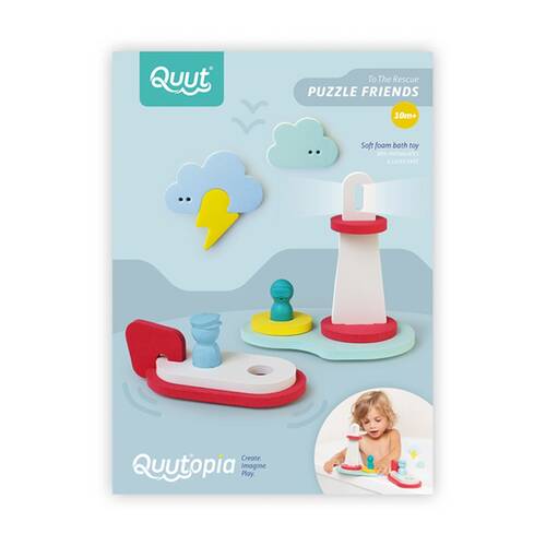 12pc Quut Puzzle Friends To The Rescue Bath Bathtime Childrens Toy 10M+