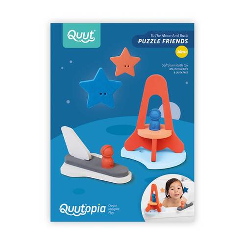 12pc Quut Puzzle Friends To The Moon and Back Bath Bathtime Childrens Toy 10M+