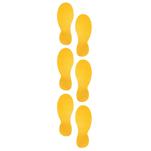 10PK Durable 24cm Floor Marking Sign Shape Foot - Yellow