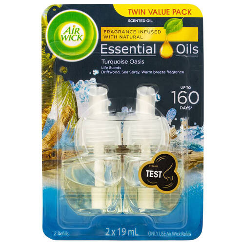2pc Air Wick 19ml Fragrance Infused Essential Oil Turquoise Oasis