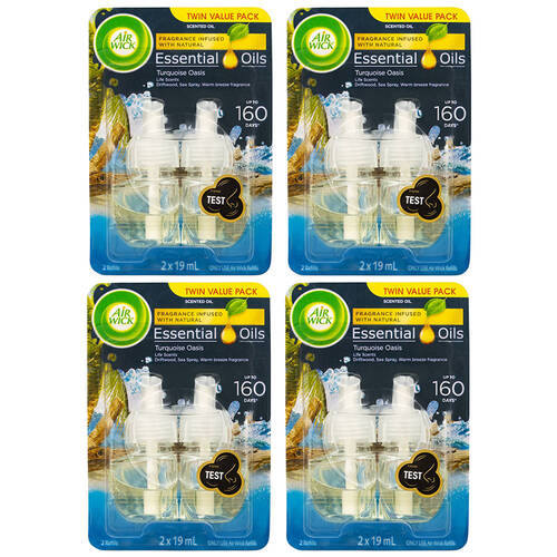 8pc Air Wick 19ml Fragrance Infused Essential Oil Turquoise Oasis