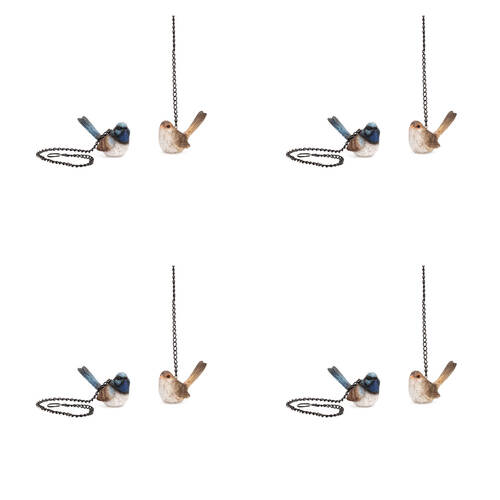 4x 2pc A.FRESCO Polyresin Fairy Wren Hanging Mixed 3.5x5cm