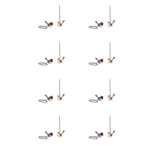 8x 2pc A.FRESCO Polyresin Fairy Wren Hanging Mixed 3.5x5cm