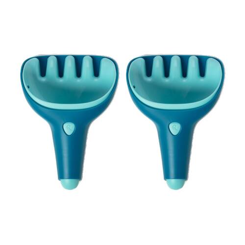 2x 2pc Quut Beach Sand Rake And Digger Raki Childrens Toy Blue/Green 10M+
