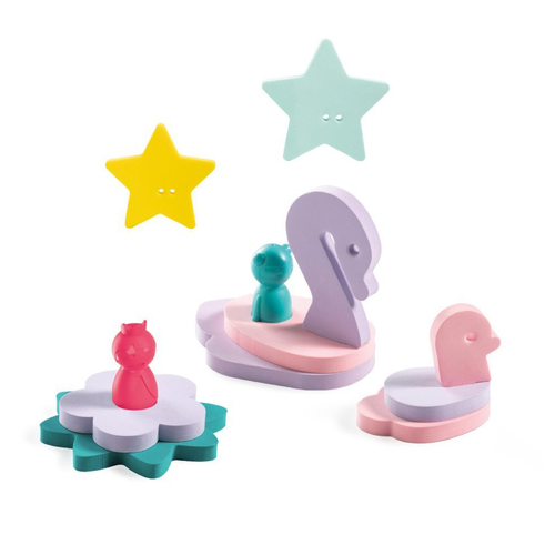 Quut Puzzle Friends Fairy Pond Swan DIY Bath Toys 10m+