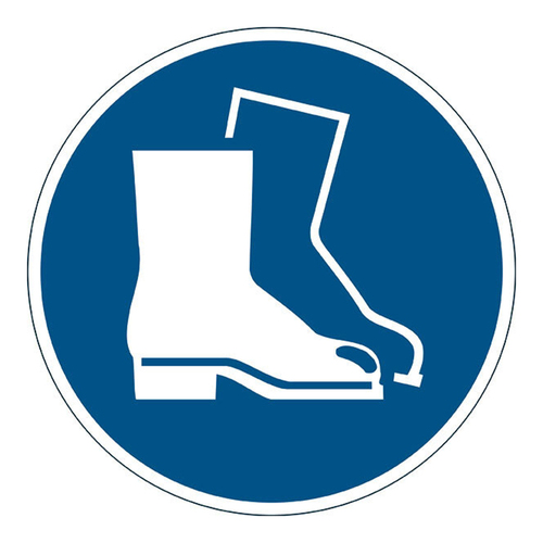 Durable 43cm Marking Sign Use Foot Protection - Blue