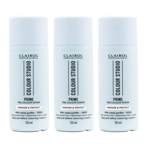 3PK Clairol Professional Colour Studio Prime Pre-Colour Hair Serum 50ml 