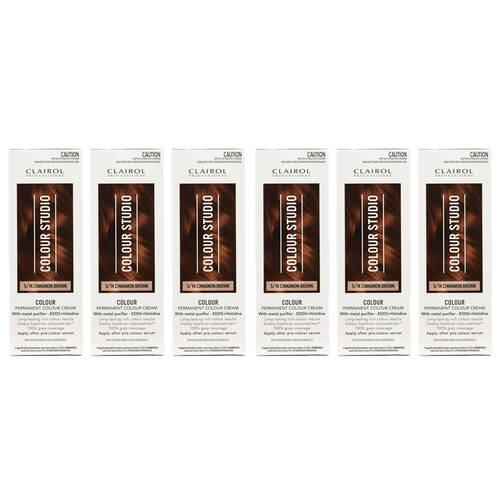 6PK Clairol Professional Permanent Hair Colour Cream 5/74 Cinnamon Brown Dye