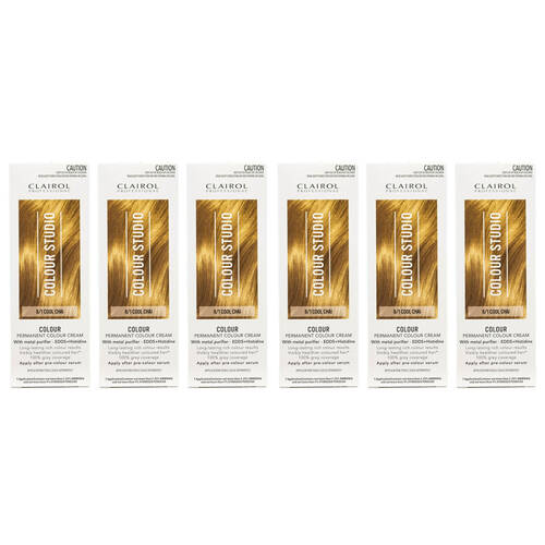 6PK Clairol Professional Permanent Hair Colour Cream Studio 8/1 Cool Chai Dye