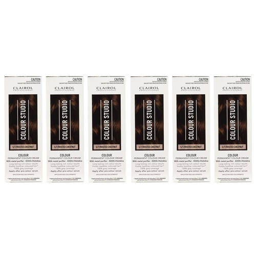 6PK Clairol Professional Permanent Hair Colour Cream 5/1 Frosted Chestnut Dye