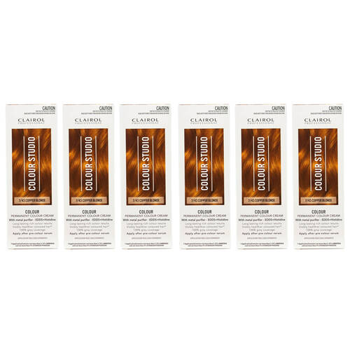 6PK Clairol Professional Permanent Hair Colour Cream 7/43 Copper Blonde Dye