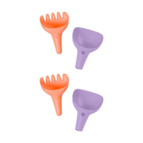 2x 2pc Quut Beach Sand Rake And Digger Raki Childrens Toy Purple/Orange 10M+