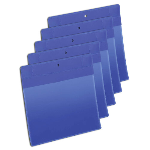 10PK Durable Neodym Magnetic A5 Document Sleeve Landscape - Dark Blue