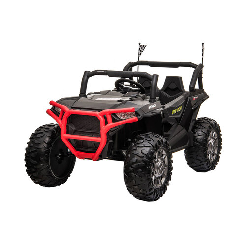 AIMBEST Electric Ride On 4WD 12v RC Black/Red Kids Outdoor Toy JC999