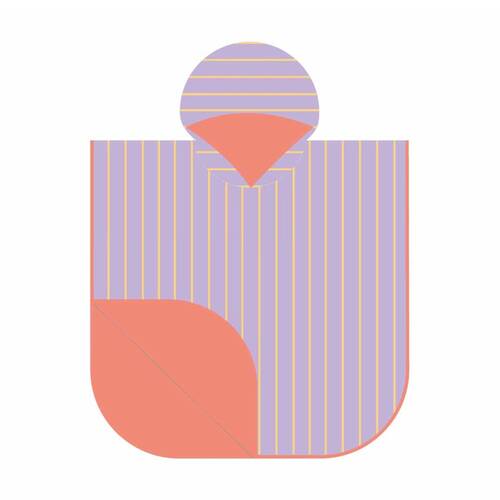 Quut Children's Microfibre Towel W/ Hood Poncho Lavender Purple Stripe 60x60cm