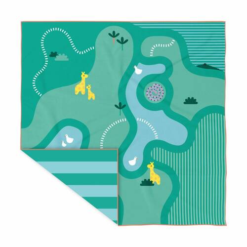 Quut Extra Large Microfibre Childrens Towel & Game in 1 Safari Green 180x180cm