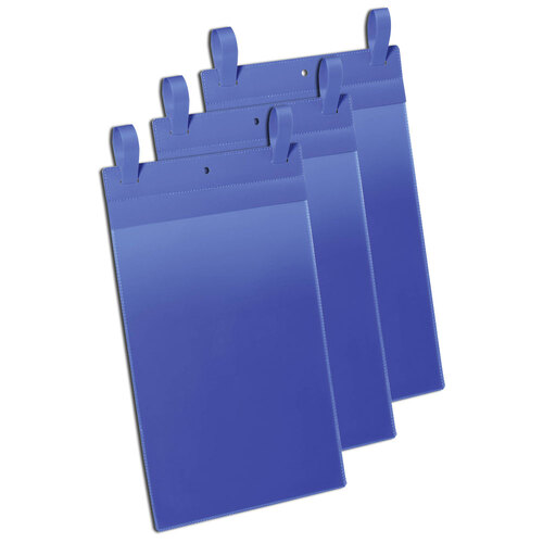 50PK Durable A5 Logistic Pockets w/ Fastening Straps Portrait - Dark Blue