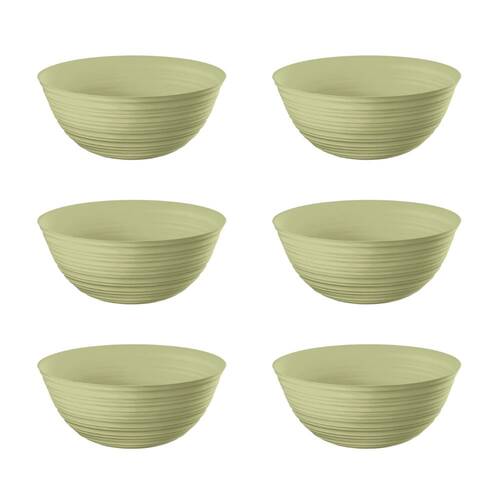6PK Guzzini Soup Rice Plastic Dinner Bowl 348ml 12.2cm Round Small Green