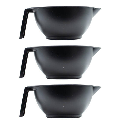 3PK Clairol Professional Colour Studio Hair Dye Bowl w/ Handle Black