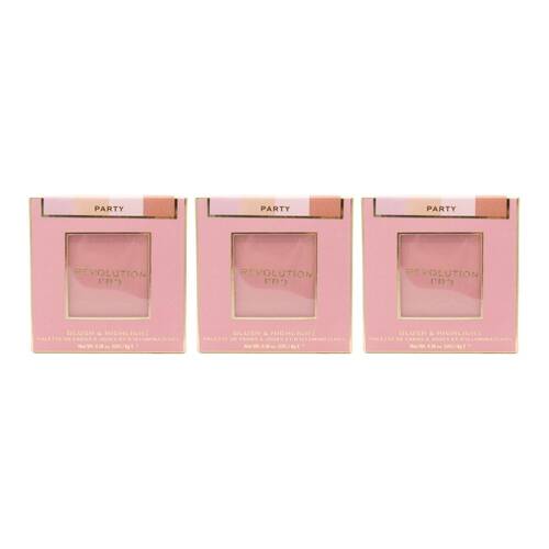 3PK Revolution Pro 8G Blush & Highlighter Palette Party Beauty Makeup
