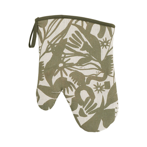 Annabel Trends Linen Single Oven Mitt 18x26cm - Abstract Gum