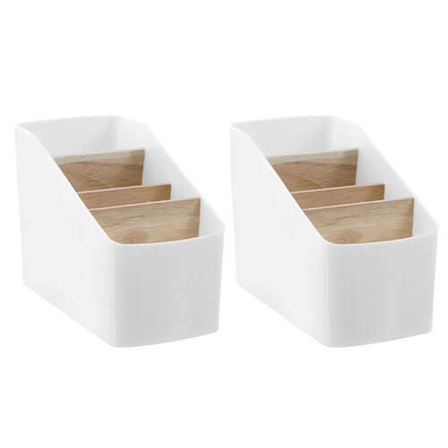 2PK Boxsweden Bano Organiser 4 Section Bamboo Inserts 18x9x12.5cm 