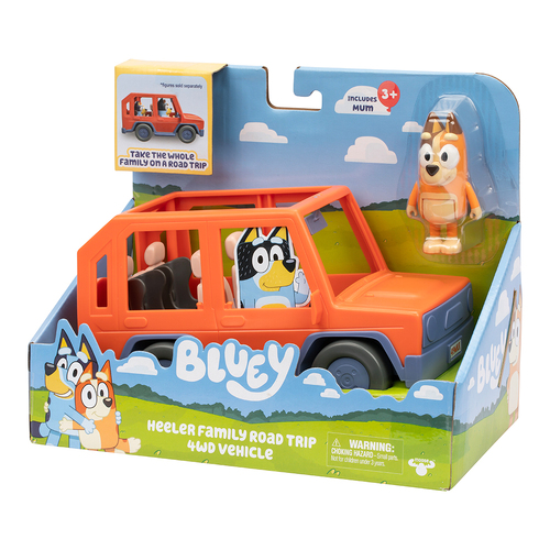 2pc Bluey S11 Heeler Family Road Trip 4WD Vehicle & Mum Figure Kids Toy 3y+