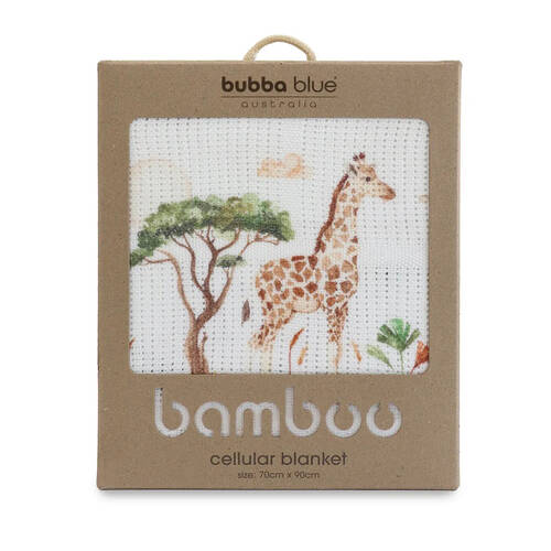 Bubba Blue Bamboo Adventure Digital Print Cellular Blanket 70x90cm
