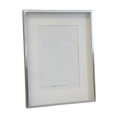 SS Collective Silver Chrome Stately Shadow Box Rectangle Photo Frame 4x6