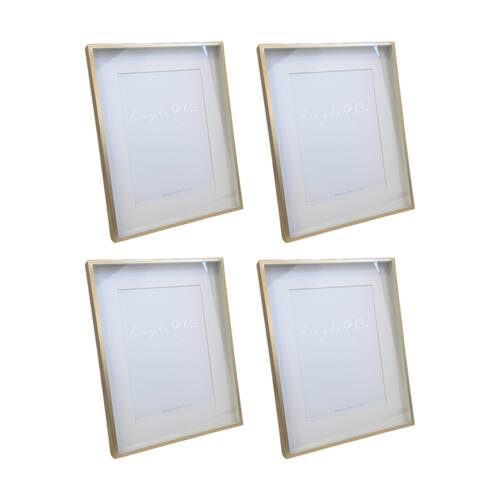 4PK SS Collective Matte Gold Finish Luxurious Rectangle Photo Frame 5x7