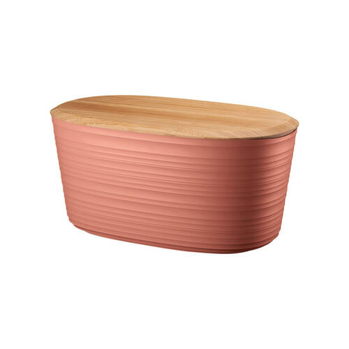 Guzzini Earth Tierra Bread Bin w/ Bamboo Board Lid 39.2cm Terracotta