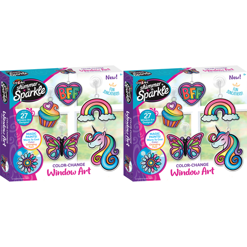 2PK Shimmer 'n Sparkle Kids/Children Color Change Window Art 8y+