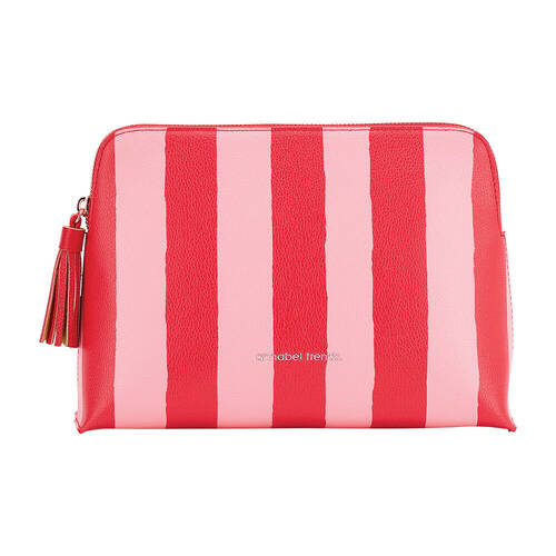 Annabel Trends Vanity Bag Large Storage Organiser 25x18cm Red Stripe